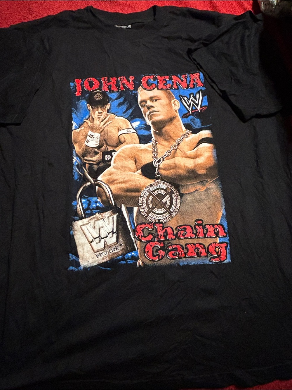WWE John Cena Black Graphic 'Chain Gang' Men's T‑Shirt Rare size 4X